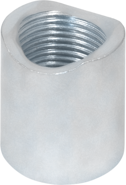 Welded muff with shaping galvanized